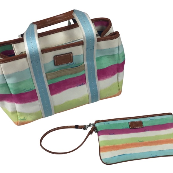 Coach Hampton Watercolor Purse & Wristlet - Picture 10 of 10